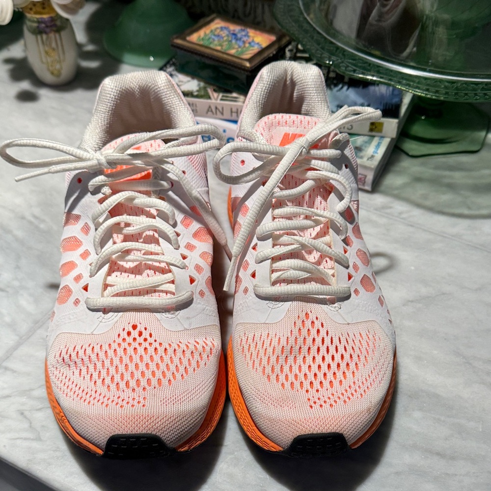 Nike Women's White and Orange Running Shoes